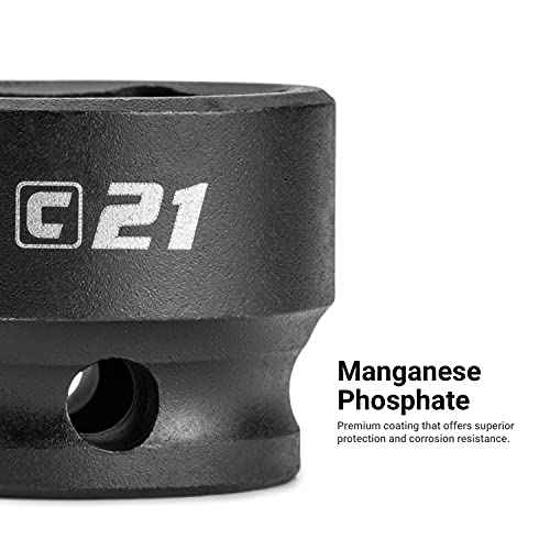 Capri Tools 15/16 in. Stubby Impact Socket, 3/8 in. Drive, 6 Point, SAE