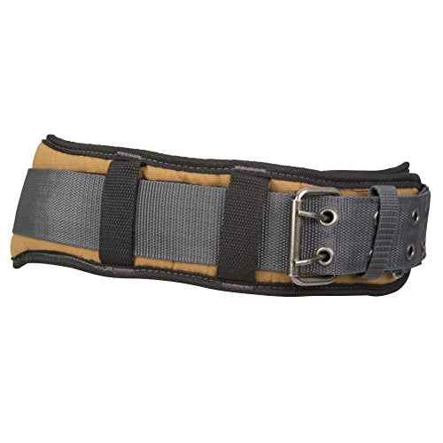 Dickies Heavy-Duty Padded Work Belt for Contractors, Double-Tongue Roller Buckle, Adjustable, 5-inch Width, Holds Most Tool Belt Pouches, Grey/Tan