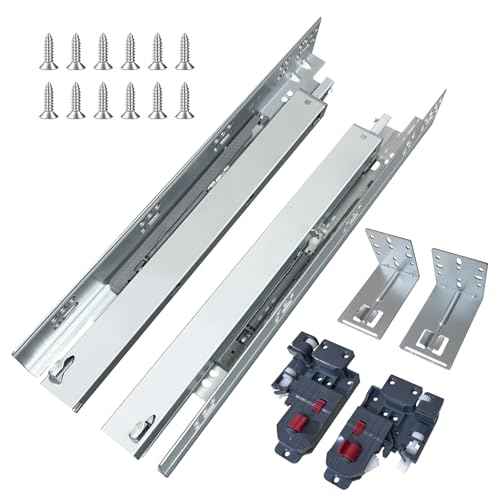 4 Pair 12 Inch Undermount Soft Close Drawer Slides Full Extension Concealed Bottom Mount Drawer Slides with 3D Adjustable Lock Device and Rear Mounting Brackets, 100 LB Capacity