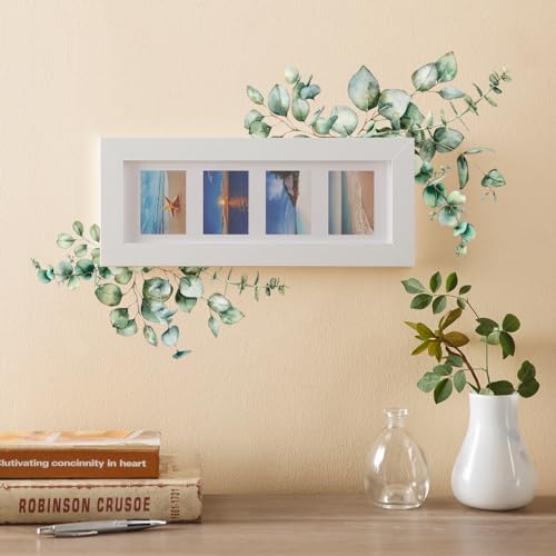 4 PCS Removable Fresh Plants Flower Switch Stickers Peony Rose Leaf Light Switch Decal Socket Decor Light Switch Cover for Kids Girls Bedroom Living Room Nursery Bathroom (A)