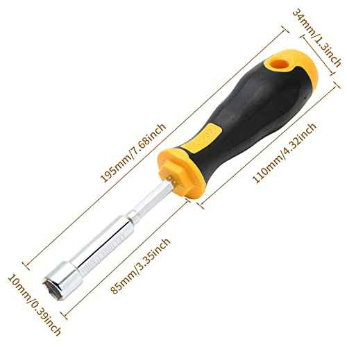 2Pcs 10mm Socket Wrench Screwdrivers High-Carbon Steel Hex Nut Driver for DIY Hand-Making, Repairs