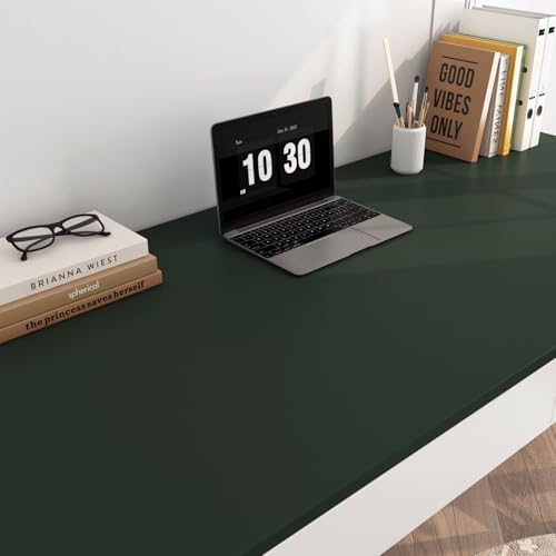 FunStick Dark Green Wallpaper Peel and Stick Green Contact Paper for Cabinets Drawers Countertops Kitchen Cabinet Contact Paper Waterproof Vinyl Wrap Removable Wallpaper for Bedroom Walls 15.8"x78.8"