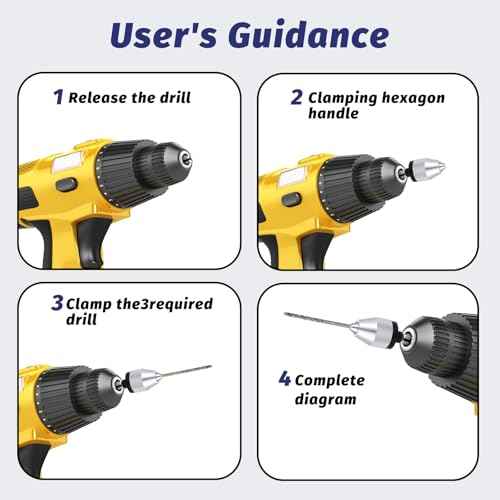 2Pcs Drill Chuck Adapter Keyless with 10Pcs Drills, 1/4 Inch Hex Shank Fast Change Converter for Impact Driver, Fast Change Impact Drill Chuck Adapter for Tool Attachment