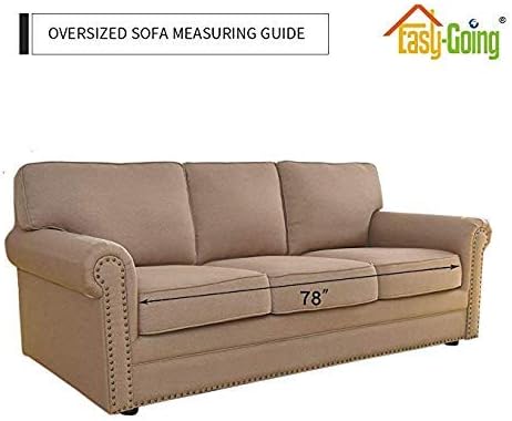 Easy-Going Reversible Oversized Couch Cover for 3 Cushion Couch Sofa Cover for Dogs Water Resistant Furniture Protector Cover with Foam Sticks for Pet Cat (Oversized Sofa, Navy/Ivory)