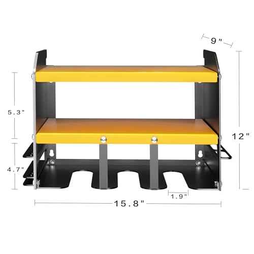 Wall Mounted Power Tool Organizer,Garage Space-Saving Tool Organizers and Storage,Metal Utility Shelf Storage Rack for Cordless Drill