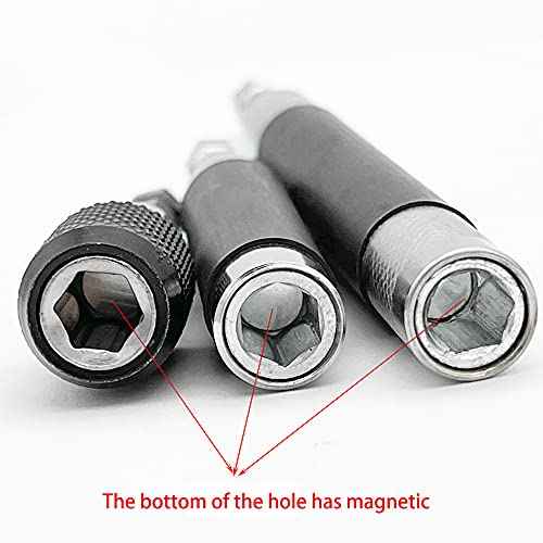 Magnetic Screw Drive Guide Drill Bit Tip Holder Screwdriver Bit Holder Drill Bit Extension Bar Drill Screw Adapter with 1/4 Inch Hex Shank, Set of 3