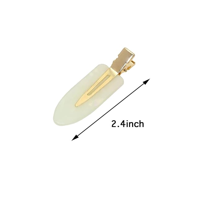 Mini Skater Small Hair Clips 2.4inch No Crease Hair Pins No Bend Cute Barrettes Accessories for Women Curly Fine Hair Styling Sectioning, Pack of 4 (Ivory White)