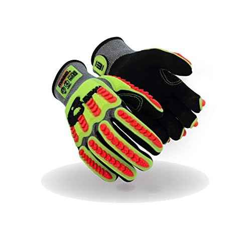 MAGID T-REX Flex Series ANSI A7 Sandy Nitrile Coated Palm Impact Gloves, 1 Pair, Size 9/Large (TRX775)
