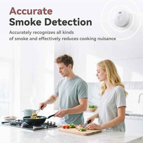 Smoke Detector 10 Year Battery, Smoke Fire Alarm with Photoelectric Sensor, Easy to Install with Magnetic Mount, Smoke Detectors with Silence Button & LED Lights for Home, 1 Pack
