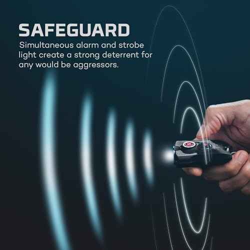 NEBO MYPAL Rechargeable Keychain Flashlight & Safety Alarm | 400 Lumens, 7 Light Modes, Loud 115db Alarm, Durable & Water Resistant for Personal Security, Includes Charging Cable ? Black