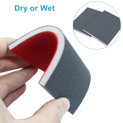 20Pcs 600 Grit Sanding Sponge, 4" x 3" Soft and Cozy Sponge Wet Dry Sandpaper, Ultra Fine Grit Sanding Sponge for Smooth Finishing