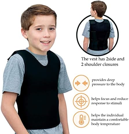 Sensory Compression Vest Sensory Processing Disorder Vest Deep Pressure Comfort for Autism Hyperactivity Mood Processing Disorders (Medium 17” x 30”)