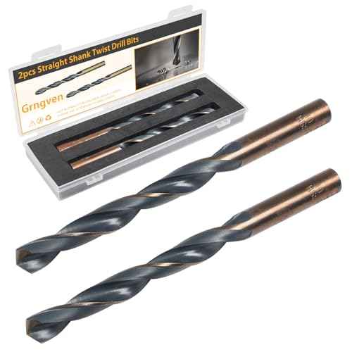 8mm Straight Shank Drill Bits 2pcs 4341 High-Speed Stee Black and Gold Finish for Copper Stainless Steel Alloy Metal Wood Plastic