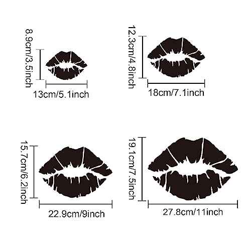 MAYJOYDIY 4pcs Lip Stencil Kiss Lips DIY Stencil 4Sizes 6~12inch Lips Lipstick Mouth Painting Stencils Reusable Red Lips PET Stencils for Gift Album Wall Furniture Room Decor Summer T-Shirts