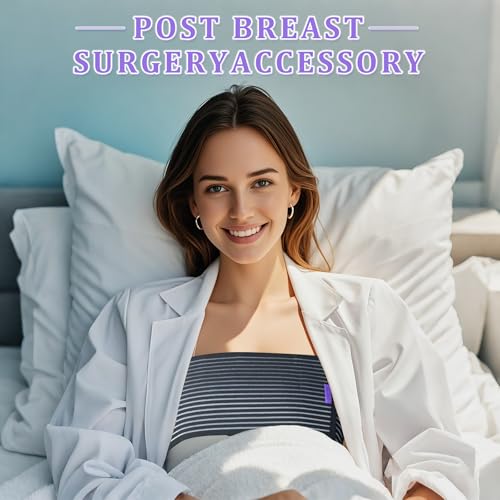 Abdomencare Breast Implant Stabilizer Band I Post Surgery Breast Band Chest Compression Wrap For Women I Breast Augmentation Band I Bra Breast Reduction Recovery Supplies For Healing I One Size (Black)