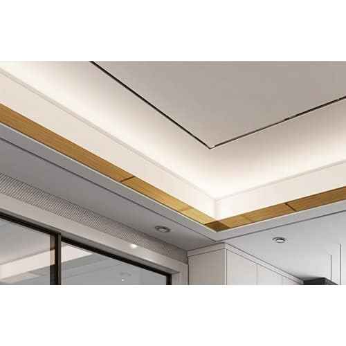 LUO YIYI Brushed Metal Look Peel and Stick PVC Self-Adhesive Wallpaper Border Board Trim Moulding Sticker Hair Line 3.93 Inch X 32.8 Feet (Gold)