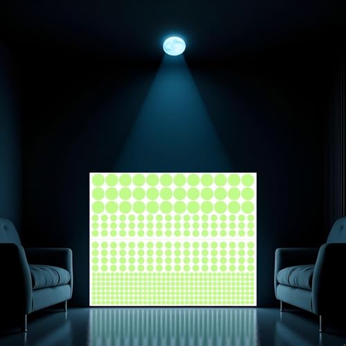 1 Sheet Glow in The Dark Wall Stickers, 407 Pcs Removable Dots Wall Decals Room Decor Kit,Adhesive Dots Luminous Ceiling Decals for Kids Bedroom Halloween Home Decoration,Perfect Party Birthday Gift