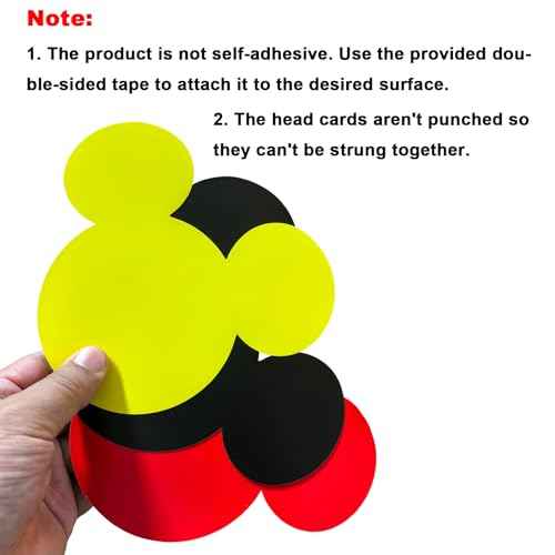 CHuangQi 60pcs Mickey Heads Paper Wall Stickers, Mickey Style Bunting for Wall Decoration, Also Great for Doorways or Glass Window