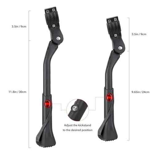 Bike Kickstand for 24-29 Inch Adult Bicycle, Adjustable Aluminum Bicycle Kickstand, Kick Stand for Mountain/Road/E-Bike Black