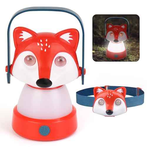 Kids Headlamp & Camping Lights, Kids Camping Essentials 2-in-1 Lantern & Headlamp Set, Rechargeable Lantern Toddler Flashlight Tent Portable Night Light for Camping Bedroom Birthday Gift