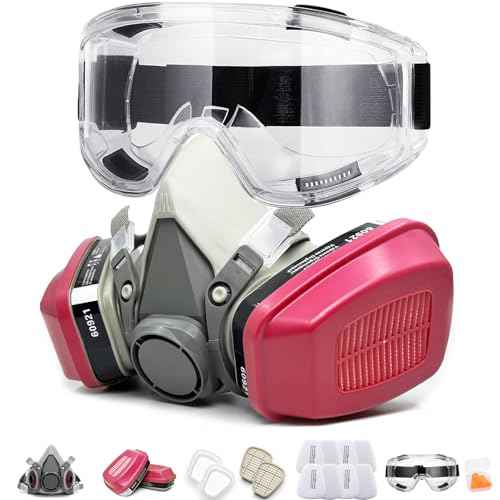 RANKSING Respirator Mask with Filters and Safety Glasses to Against Dust Gases while Painting Spraying