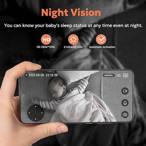 owltron Indoor Camera 2K, 360 Cameras for Home Security with Motion Detection, Baby Monitor with Phone App, 2.4G WiFi Pet Cam with Night Vision & 2-Way Audio