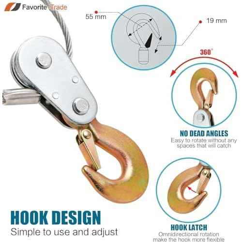 FT Come Along Winch Heavy Duty, 5 Ton (11,023 lbs), 10ft Steel Cable, 3 Hooks, Come Along Tool with Dual Gears, Automotive Hoist Cable Puller for Recovery Gear, Vehicle, Fence (Upgraded Version)