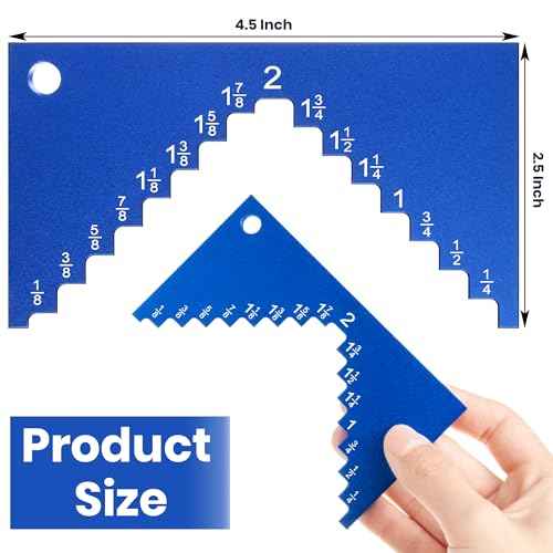 Dreyoo Table Saw Height Gauge, Aluminum Height Gauge Saw for Router Table, Precision Woodworking Measuring Tools Setup Cutting Blade from 1/8 to 2 Inch, 1/4" Thick for Solid Standing(Blue)