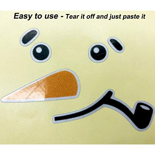Maydahui 48 Pieces Snowman Face Wall Stickers Cute Christmas Snow Man Wall Decals 11 Inches Refrigerator Stickers Window Cling Decal Xmas Decorations