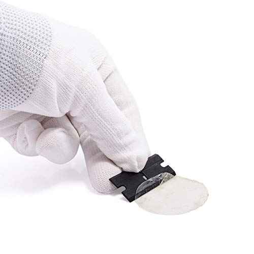 EHDIS Razor Blades 100 PCS Double Edged Plastic Blade for Safety Glass Scraper and Razor Scraper Tool - Remove Decals, Stickers, Adhesive Label, Glue and Glass Clean - Black
