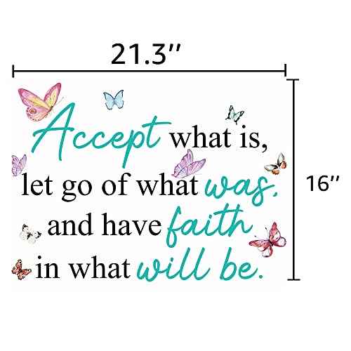 Inspirational Quotes Vinyl Wall Decal Stickers Accept What is, Let Go of What was, and Have Faith in What Will be, for Bedroom, Living Room, Motivational Uplifting Quotes Vinyl Decal (21.3''¡¿16'')