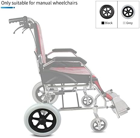 Wheelchair Wheels Assembly (Pair) 12 Inch Rear Wheel 12 1/2 x 2 1/4" Gray Solid Tire Construction, Back Wheel Replacement for Manual Wheelchairs
