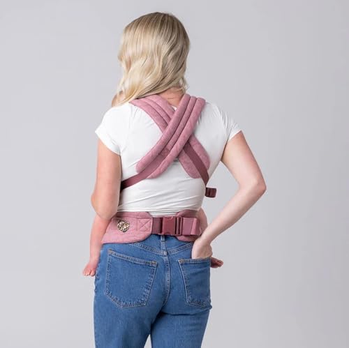 Mabē Monarch Ergonomic Baby Carrier – Premium Cotton Soft Structured Newborn to Toddler Carrier with Hip-Healthy Design, 3 Carry Positions (7-35lbs), Lightweight & Breathable,(Mauve Wings)