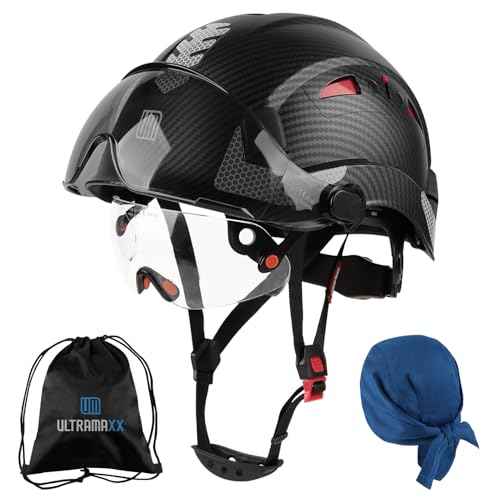 Safety Helmet with Build-in Visor, Hard Hat with Vented Design, ANSI Z89.1 Certified, Ideal for Industrial and Construction