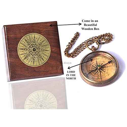 Trust in The Lord With All Your Heart - Proverbs 3:5-6 Quote Engraved Compass With Wooden Box, Greeting Card, Gift Compass, Graduation Day Gifts 2024 for Women Men Boys Girls