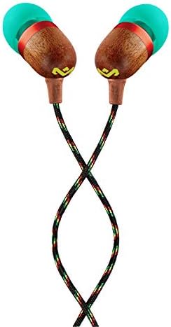 House of Marley Smile Jamaica: Wired Earphones with Microphone, Noise Isolating Design, and Sustainable Materials (Rasta)