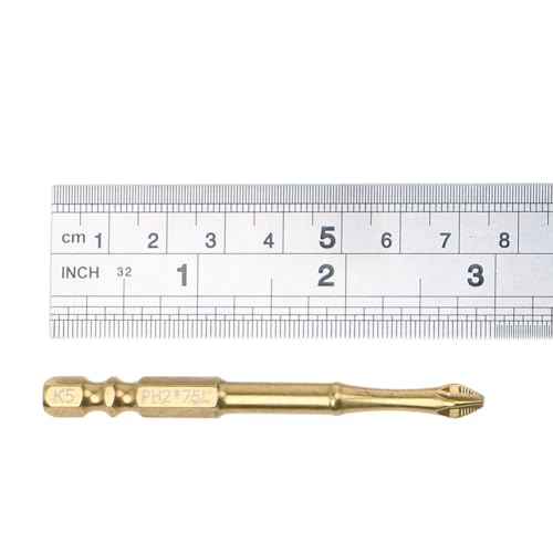 AUTOTOOLHOME 3 inch Titanium Coated Magnetic PH2 Anti Slip Screwdriver Bits Set Phillips Bits #2 Impact Driver Bits TS2