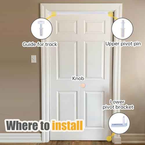 2 Set 36 inch Bifold Closet Door Hardware Kit ? Total 72" Tracks, Complete Set for Bi Fold Doors with Track, Brackets, Pivots & Guide Wheels, for Bi-fold Closet Door Hardware Used.