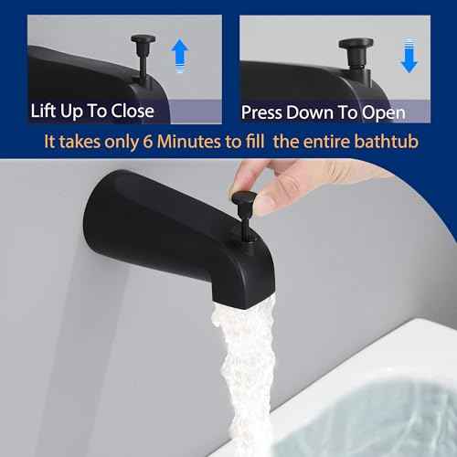 Black Tub Shower Faucet Set with (Valve Included) - 6 Inch Shower Head and Handle Set Matte Black, Tub and Shower Trim Kit with High-Pressure Rain Shower Head and Tub Spout