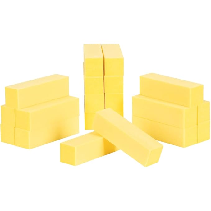 ForPro Ultra Gold Buffing Block, 240 Grit, Four-Sided Manicure & Pedicure Nail Buffer, 3.75” L x 1” W x 1” H, 20-Count (Pack of 4)