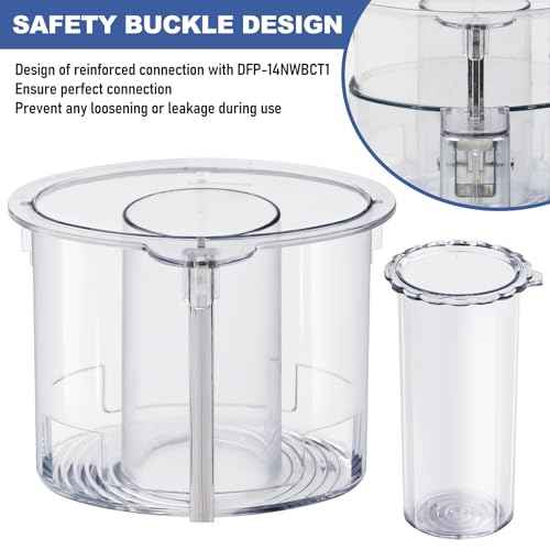 14-cup Large Pusher DLC-2014PT1 and Small Pusher DLC-2014SPT1-1, Compatible 4 Locking Tabs DLC-005AGTXT1 Bowl and DFP-14NWBCT1X Cover, Food Processor Parts Replacement Fits DFP-14 DLC-2014