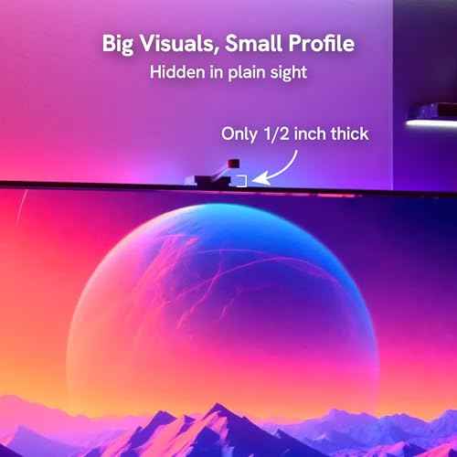Aura TV Backlight Sync to Screen for 55-65 Inch TV, Camera-Based TV LED Backlight, High Color Sync Accuracy, Voice and App Control, RGB LED Strip Light, Immersive TV Lights