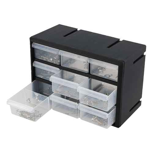 Plastic Drawer Storage Cabinet, 9-Drawer Plastic Drawers Organizer for Small Parts
