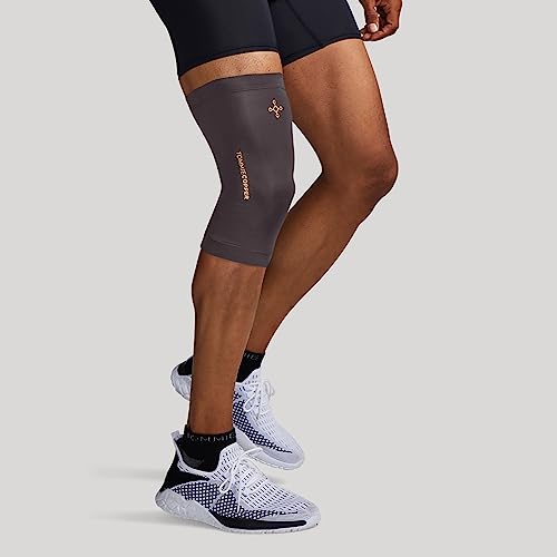 Tommie Copper Infrared Compression Knee Sleeve, Self Warming Knee Compression, Muscle Support & Stability, Slate Grey, Medium