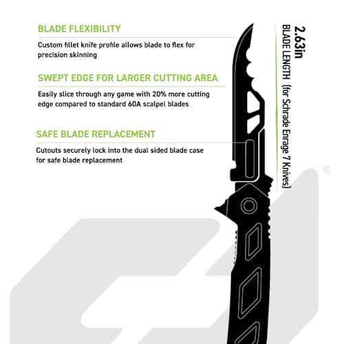 Schrade Enrage Replacement Blades 6 Pack with 2.5-3" 420A Steel Blades, Compatible with Schrade Enrage Series, for Hunting, Outdoors, and EDC