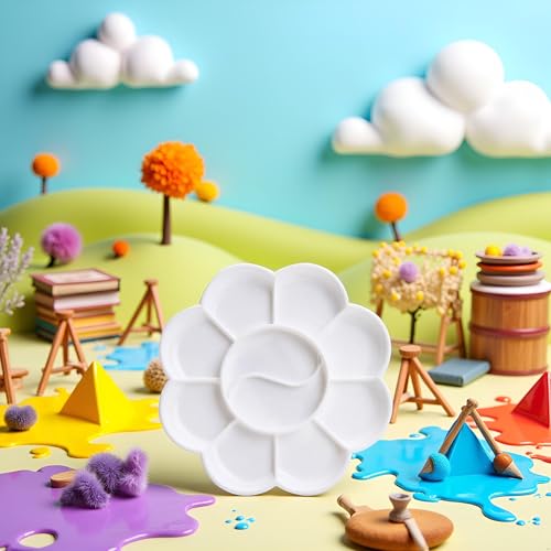 White 1 Pcs 4.7 Inch Paint Tray Palettes Paint Pallet Paint Tray for Kids, Plastic Palette, Paint Pallets for Kids Palettes and Palette Cups