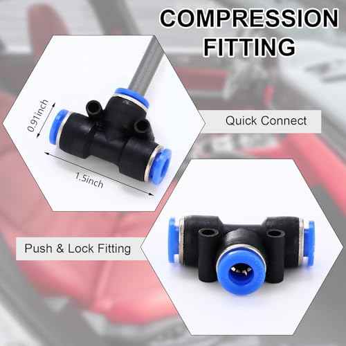 4 Set Heavy Duty Truck Air Seat Blow Gun Air Duster Blow Gun with 2 Interchangeable Nozzle Tips 1/4 Inch NPT X 11.5 Feet Nylon Hose Dust Cleaner for Truck Cab(Conventional)