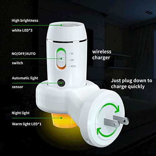 Power Failure Flashlight, 2 Pack Multi-Function Emergency Light for Home Power Goes Out, Plug in Night Light, Rechargeable, Perfect for Hurricanes and Blackouts