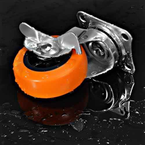 Caster Wheels, 3 Inch Casters Set of 16, Heavy Duty Casters with Brake, Locking Castors with Polyurethane Wheel£¬Plate Swivel Castor Wheels for Furniture Carts,Workbench Caster,Pack of 16