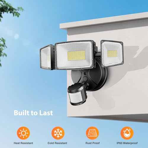 Onforu 100W LED Motion Sensor Outdoor Lights, Dusk to Dawn Flood Lights Outdoor Motion Sensor, Hardwired Security Floodlights Outside 11000LM 6500K Daylight IP65 Waterproof (Black)